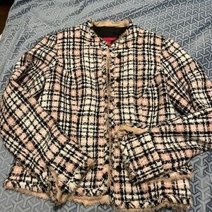 Sunny Leigh Black and Pink Plaid Blazer